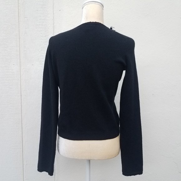 Rebecca Taylor black cardigan sweater size medium - Picture 3 of 6